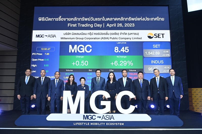 ‘MGC’ เข้าซื้อขายวันแรกในตลาดหลักทรัพย์ฯ ยกระดับความแข็งแกร่งระบบนิเวศทางธุรกิจ มุ่งตอบสนองไลฟ์สไตล์แห่งการเดินทางอย่างครบวงจร  ตอกย้ำผู้นำธุรกิจค้าปลีกยานยนต์ Lifestyle Mobility Ecosystem โชว์กำไรปี 65 เติบโตก้าวกระโดด